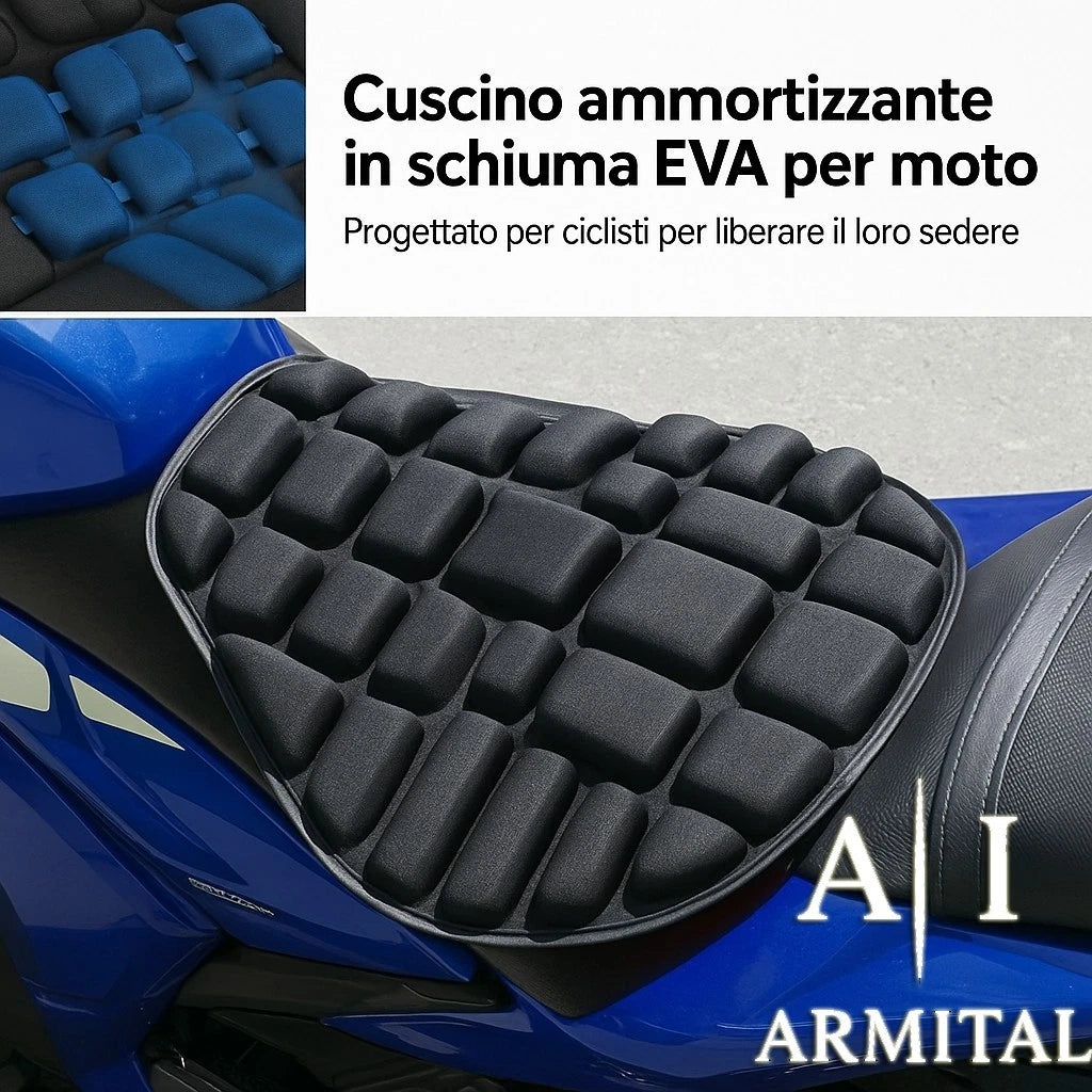 Cuscino Sella Moto Universale Traspirante Ergonomico Antiscivolo in Schiuma