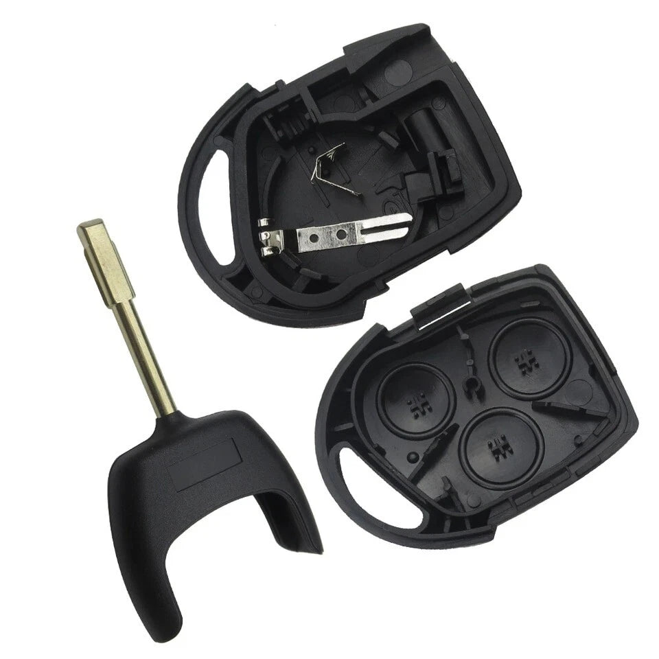 Guscio Cover Chiave Compatibile Per Ford Fiesta Focus Ka Mondeo Transit - Scocca Telecomando 3 Tasti Con Lama Vergine Ricambio Qualità Premium