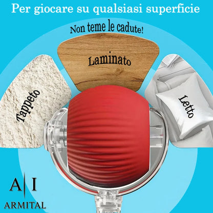 Smart Ball Interattiva Per Cani E Gatti Palla Elettrica Rotante Automatica Ricaricabile USB-C Con Sensore Ostacoli In Silicone Silenzioso