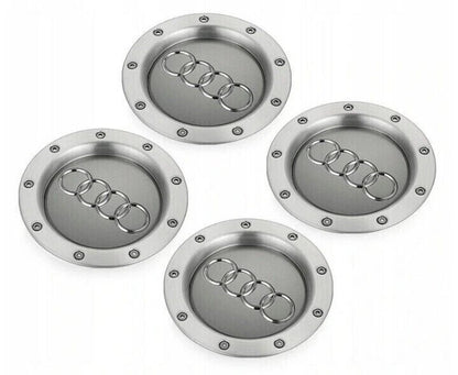 4 Coprimozzi Audi 146mm Cerchi Lega Argento Opaco A3 A4 A5 A6 TT - New *