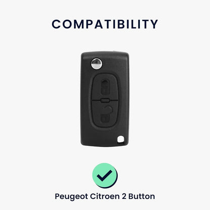 Cover Guscio Protettivo In TPU Per Telecomando Citroen C2 C3 C4 C5 Berlingo Jumpy Nemo - 2 Tasti - Finitura Oro Elegante