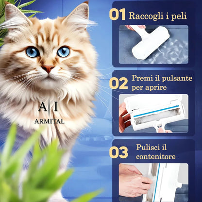 Spazzola Rullo Autopulente Rimuovi Peli Animali Professionale Per Divani Tappeti Sedili Auto E Tessuti