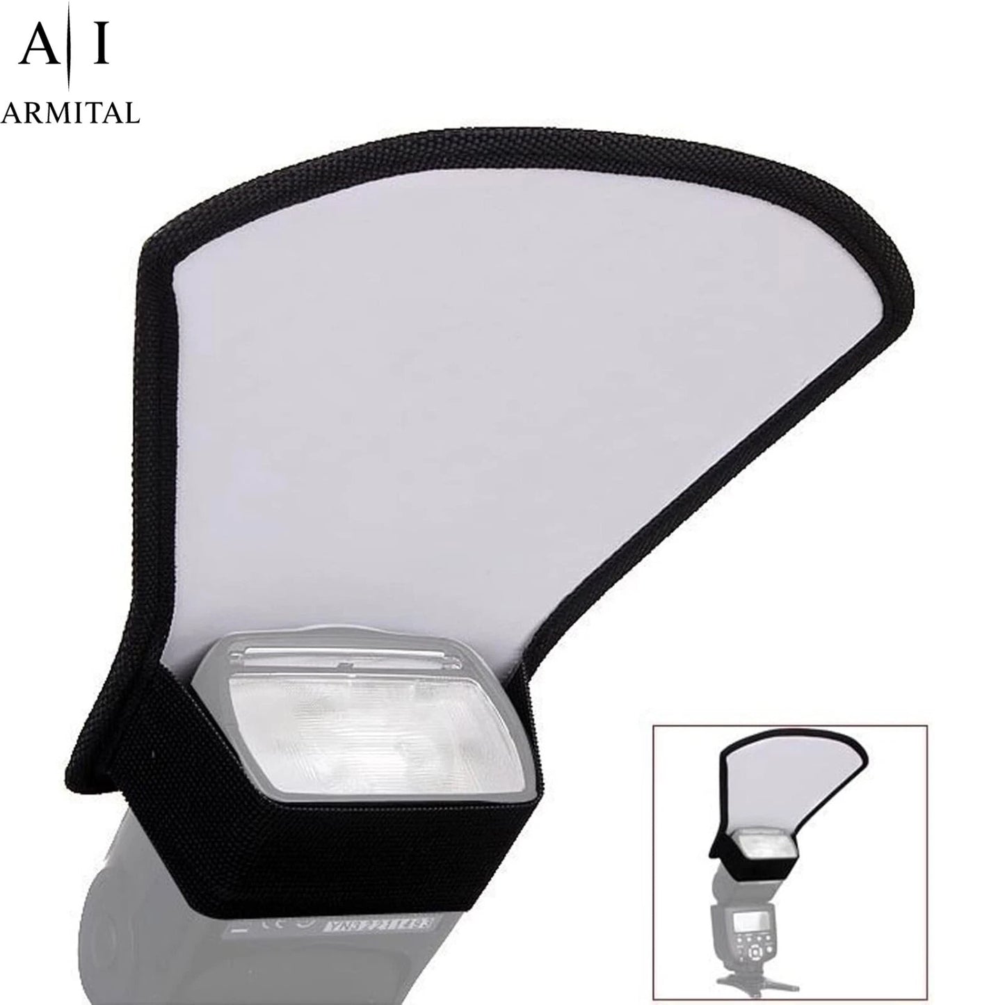 Diffusore Flash Universale Riflettore Argento e Bianco per Canon Nikon Sony