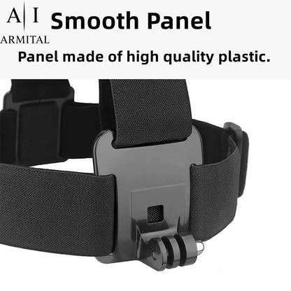 Supporto Action Cam Professionale Fascia Testa Regolabile e Cappello Sportivo Per Riprese Immersive Alta Stabilità