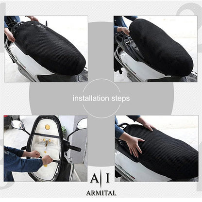 Coprisella Moto Universale 3D Mesh Traspirante Isolamento Termico Anti-UV e Antiscivolo Struttura a Nido d'Ape Ergonomico Taglia M L