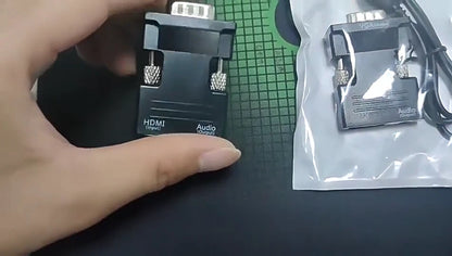 Adattatore Convertitore HDMI a VGA Full HD 1080p con Uscita Audio Jack 3.5mm e Connettori Placcati Oro per PC Laptop Console e Proiettori