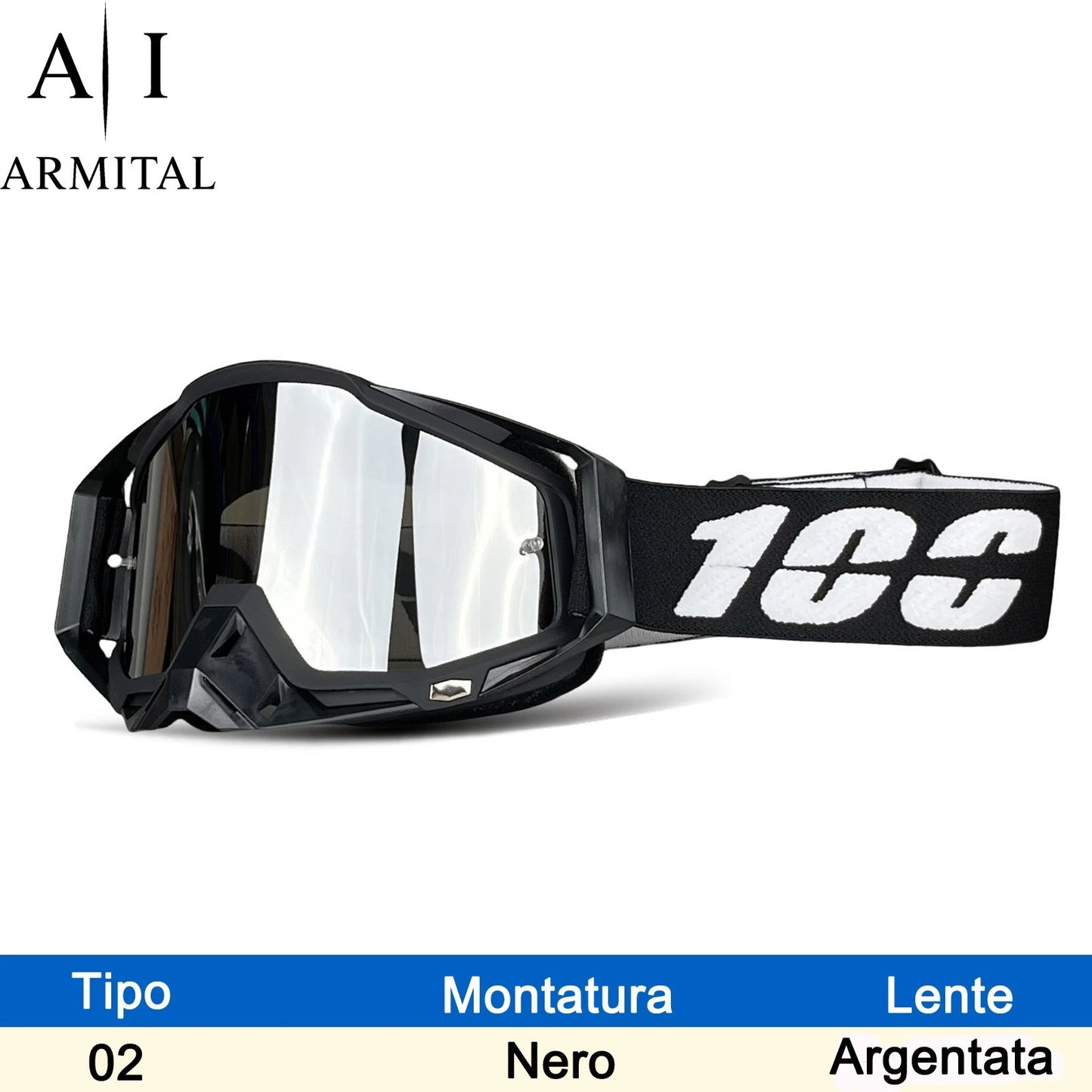 Occhiali Motocross Professionali Antiappannamento UV400 per MX MTB Sci ed Enduro