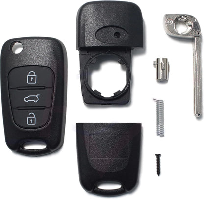Guscio Scocca Chiave Compatibile Con Hyundai i20 i30 ix20 ix35 Telecomando 3 Tasti Con Lama Vergine E Portabatteria Ricambio Alta Qualità