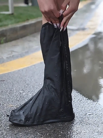 Copriscarpe Impermeabili Moto e Bici Antiscivolo in PVC Riutilizzabili Neri