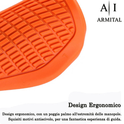 Coppia Manopole MTB Ergonomiche Antiscivolo in Gomma TPR con Doppio Bloccaggio in Alluminio Universali per Bicicletta Mountain Bike BMX e City Bike