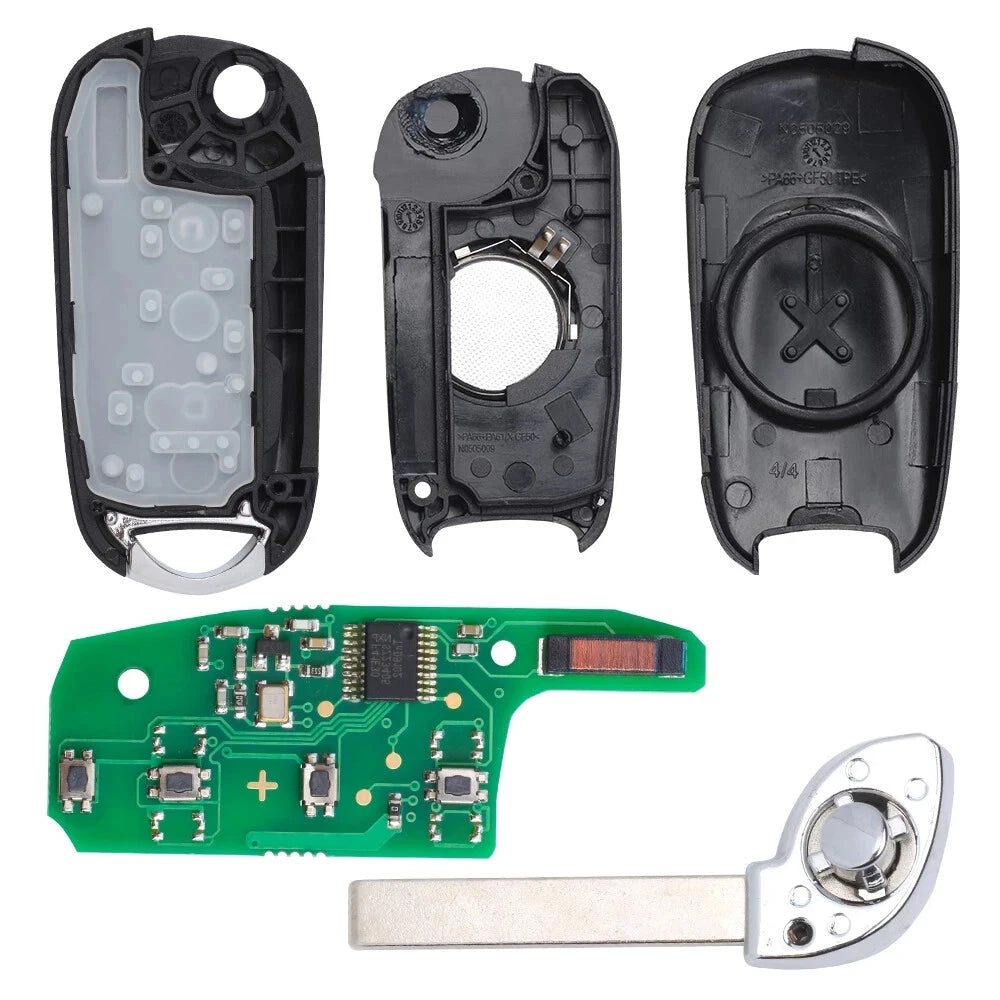 Chiave Elettronica Compatibile Per Opel Astra K Karl Insignia Telecomando 3 Tasti Con Transponder E Lama Vergine