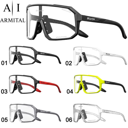 Occhiali Da Ciclismo Fotocromatici In TR90 Protezione UV400 Sportivi Per Running E Moto Antivento Ultra Leggeri
