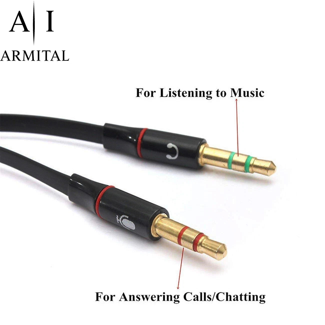 Adattatore Sdoppiatore Audio Jack 3.5mm Y Cavo per Cuffie e Microfono PC Laptop