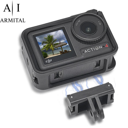 Adattatore Magnetico Sgancio Rapido Professionale per DJI Osmo Action 5 Pro 4 3 2 Supporto Pieghevole con Doppio Fissaggio Antiscivolo