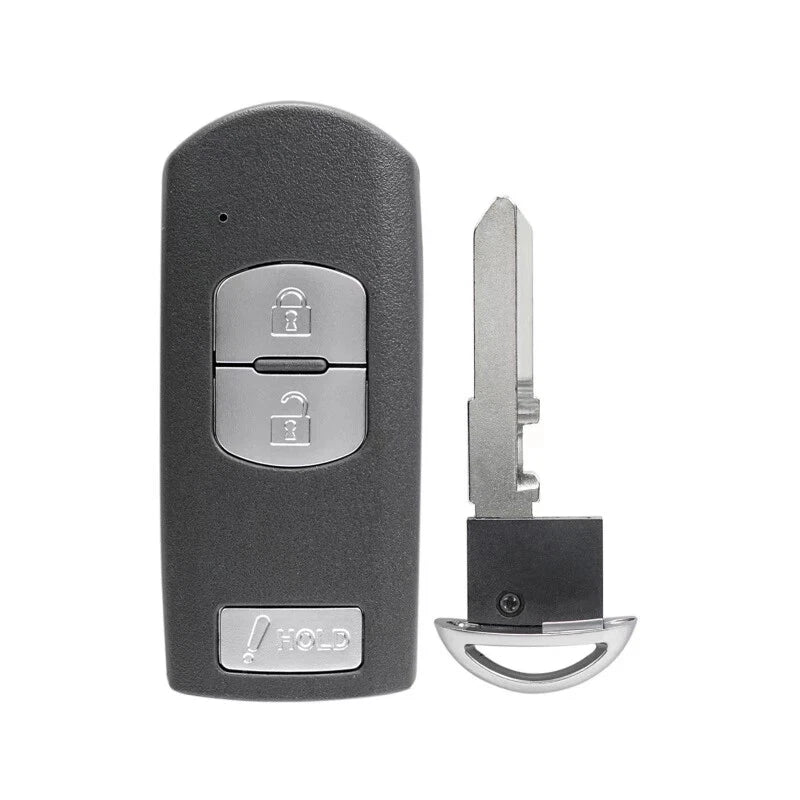 Chiave Elettronica Smart Key Compatibile Per Mazda 3 5 6 CX3 CX5 - Telecomando 3 Tasti Con Transponder PCF7953P E Lama Vergine