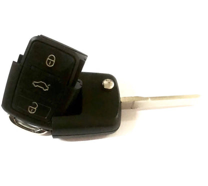 Guscio Cover Chiave Compatibile Con Volkswagen Golf Passat Touran Bora - Scocca Telecomando 3 Tasti In Abs Nero Alta Qualità