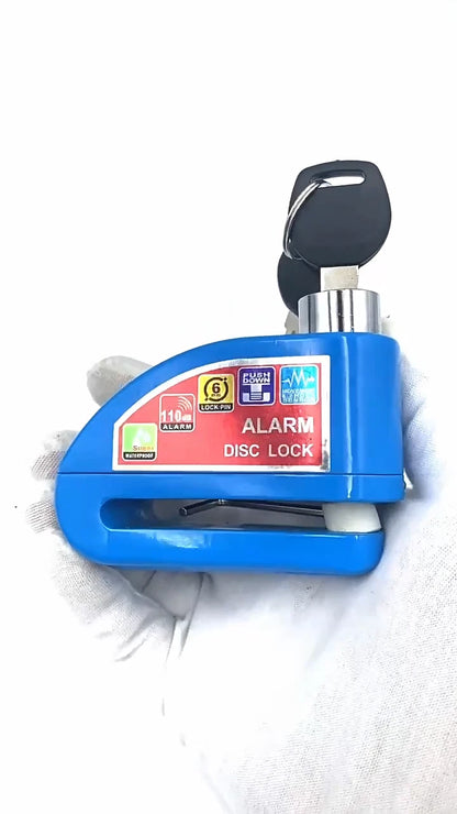 Lucchetto Bloccadisco Antifurto Universale Per Moto Scooter E Bici Con Allarme Sonoro 110dB In Lega Di Alluminio Impermeabile