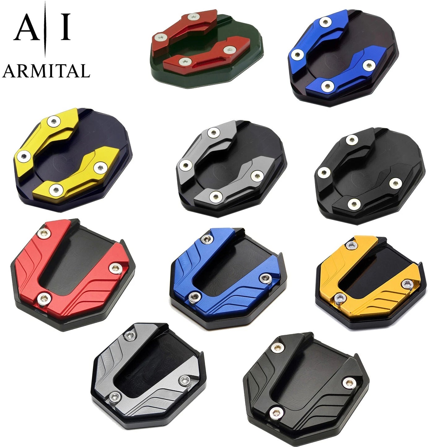 Estensore Cavalletto Moto Universale In Alluminio CNC Piastra Maggiorata Appoggio Laterale Antiscivolo