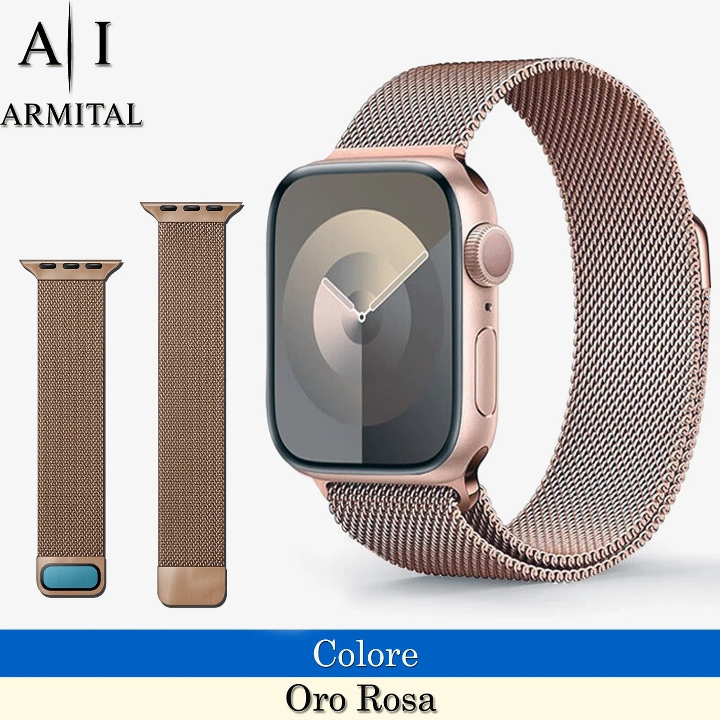 Cinturino Milanese Acciaio Inox Apple Watch 38-49mm Maglia Regolabile Serie 1-11