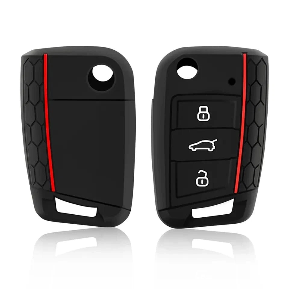 Guscio Protettivo In Silicone Per Chiave Volkswagen Golf 7 GTI Polo Tiguan Seat - Custodia Morbida 3 Tasti Antiurto E Antigraffio