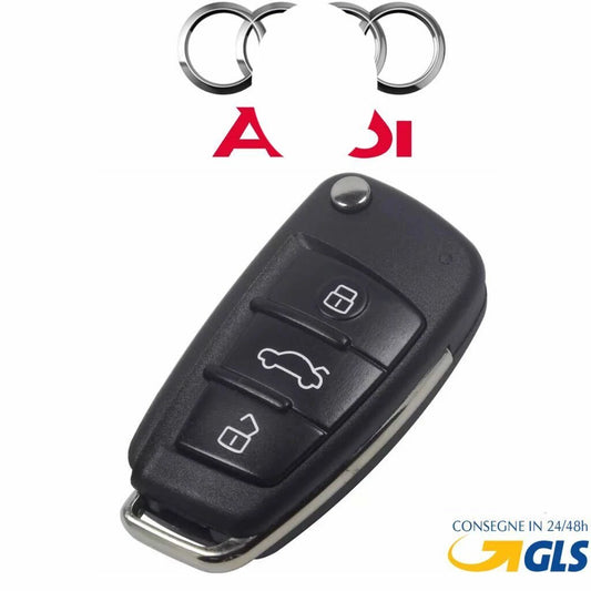 Guscio Cover Chiave Auto Per Audi A1 A3 A4 A5 A6 A8 TT Q5 Q7 Ricambio Telecomando 3 Tasti Con Lama A Scatto