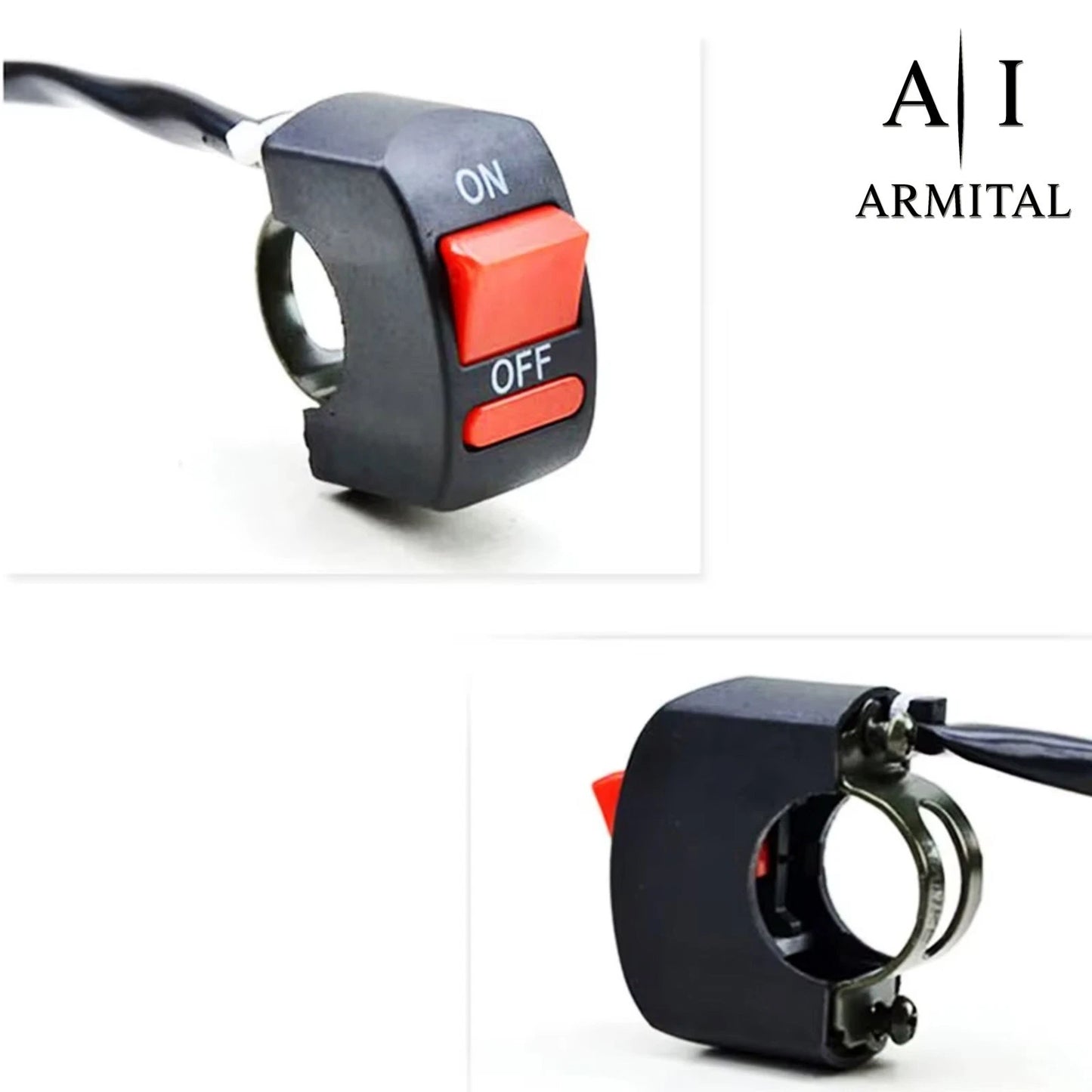 Interruttore Universale Manubrio Moto 12V 10A Pulsante ON/OFF Luci LED ATV CE
