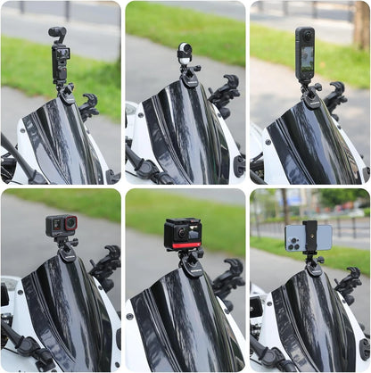 Supporto Moto CNC Universale per Action Cam e Smartphone Attacco Parabrezza