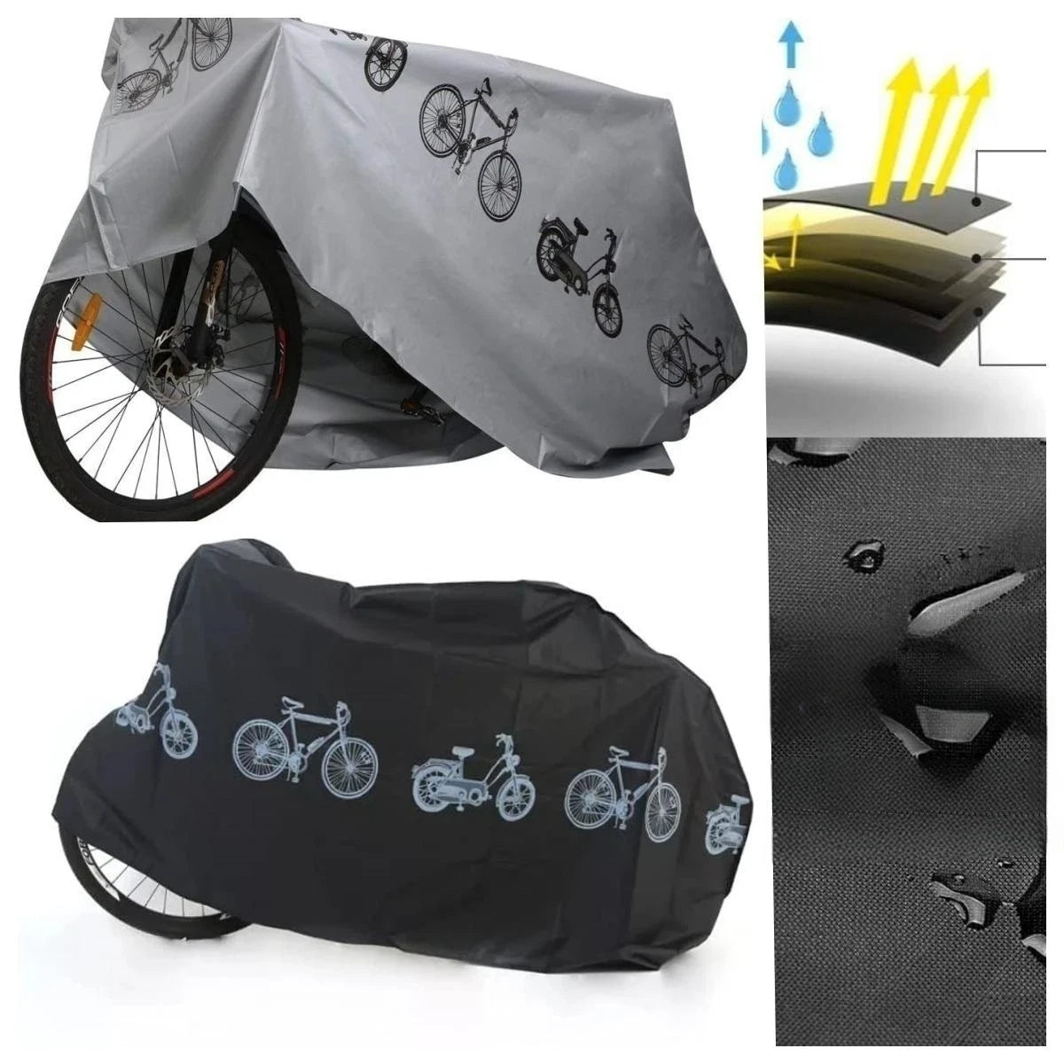 Copertura Impermeabile Bici e Moto Telo Protettivo Anti-UV Poliestere 200x100cm