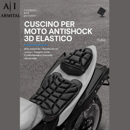 Cuscino Sella Moto 3D Gel Universale Traspirante Ergonomico Antiscivolo