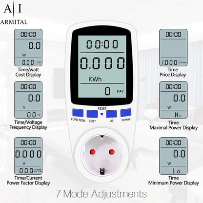 Wattmetro Digitale 220V 16A Misuratore Consumi Energetici LCD 3680W Presa EU