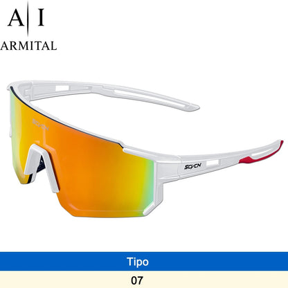Occhiali da Ciclismo e Sport Outdoor UV400 Lenti HD Antivento in Policarbonato