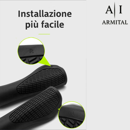 Coppia Manopole MTB Ergonomiche Antiscivolo in Gomma TPR con Doppio Bloccaggio in Alluminio Universali per Bicicletta Mountain Bike BMX e City Bike