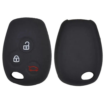 Guscio Cover In Silicone Nero Per Telecomando Chiave Dacia Duster Logan Sandero Renault E Smart - Protezione 2/3 Tasti Resistente E Antiscivolo