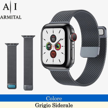 Cinturino Milanese Acciaio Inox Apple Watch 38-49mm Maglia Regolabile Serie 1-11