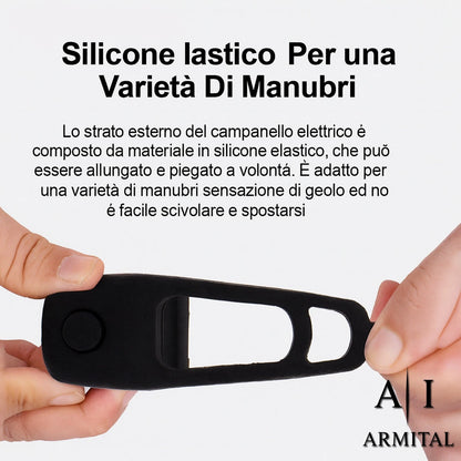 Clacson Elettrico per Bici e Monopattino 120dB Impermeabile in Silicone con 3 Suoni e Gancio Universale