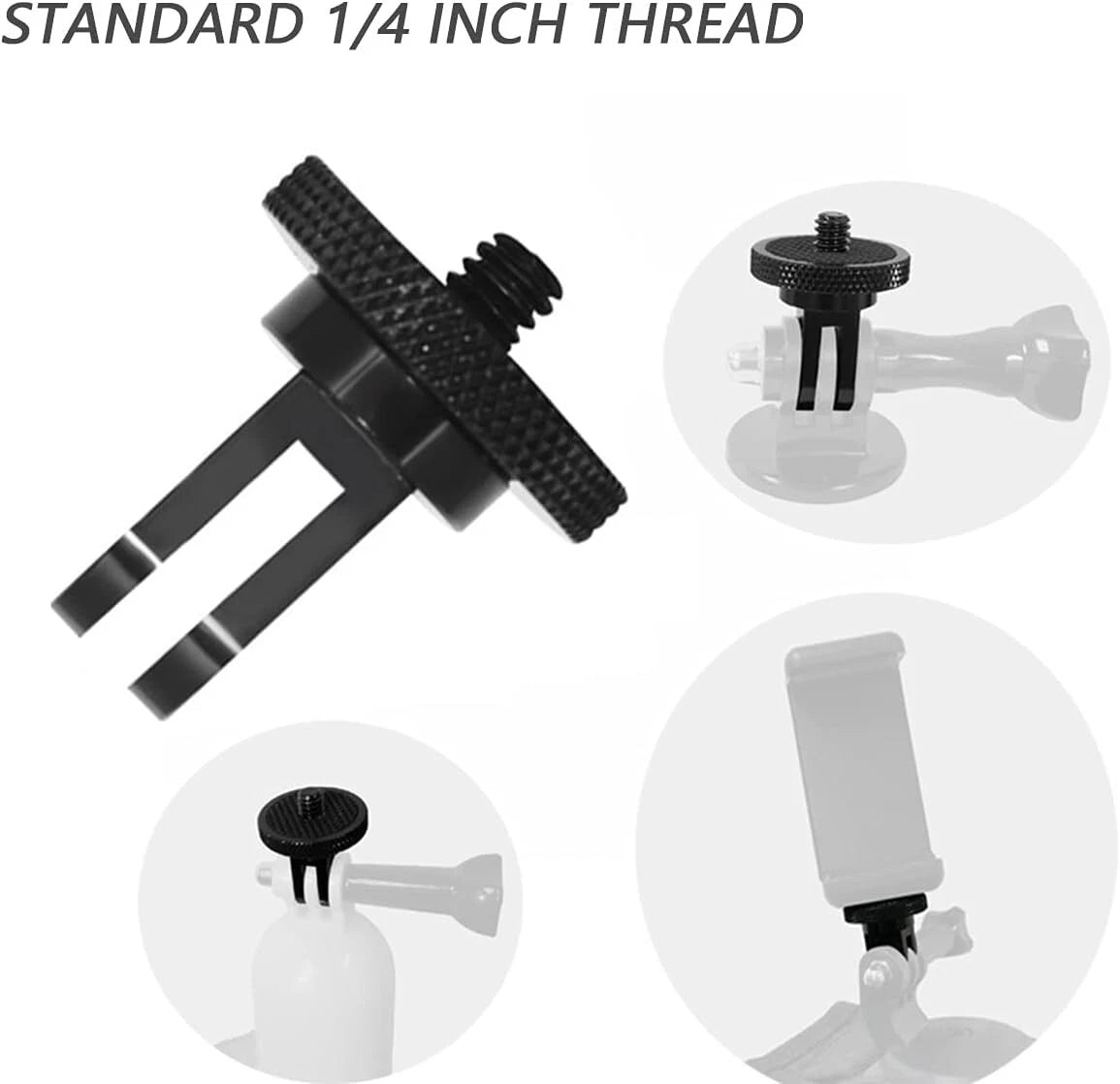 Adattatore Treppiede 1/4" in Alluminio per GoPro Hero 13 Insta360 Osmo Action