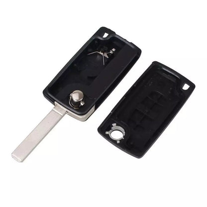 Guscio Telecomando Compatibile Per Chiave Citroen C1 C2 C3 C4 C5 Scocca Ricambio 2 Tasti Con Lama A Scatto E Vano Batteria