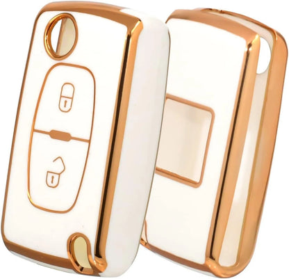 Guscio Protettivo In Silicone TPU Per Telecomando Chiave Citroen C2 C3 C4 Picasso Jumper 2 Tasti - Cover Morbida Antiurto