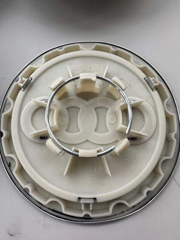 Set 4 Tappi Coprimozzi Compatibili Audi Diametro 146mm Colore Argento Opaco Per Cerchi In Lega A3 A4 A5 A6 TT