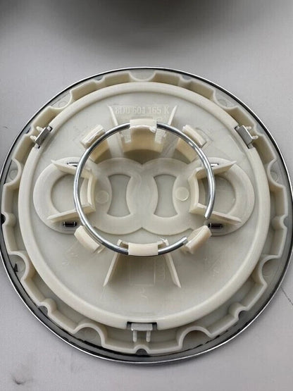 Set 4 Tappi Coprimozzi Compatibili Audi Diametro 146mm Colore Argento Opaco Per Cerchi In Lega A3 A4 A5 A6 TT