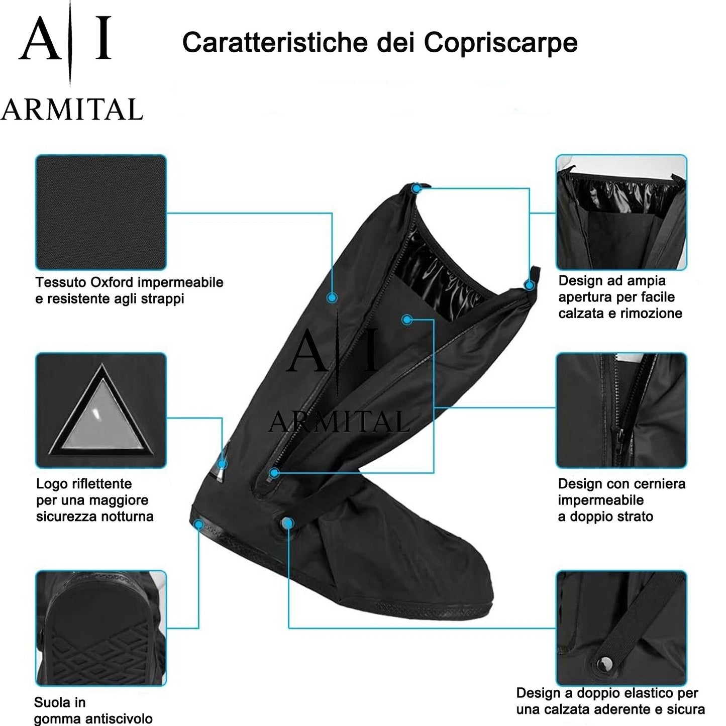 Copriscarpe Impermeabili Professionali In PVC Antiscivolo Per Moto Bici E Trekking Protezione Pioggia Neve E Fango Taglie S-XXL