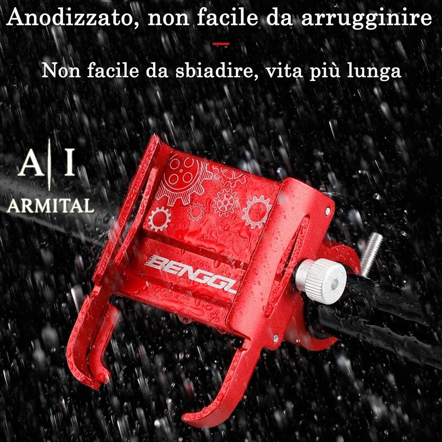 Supporto Smartphone per Bici e Moto in Alluminio con Rotazione 360 Gradi Nero