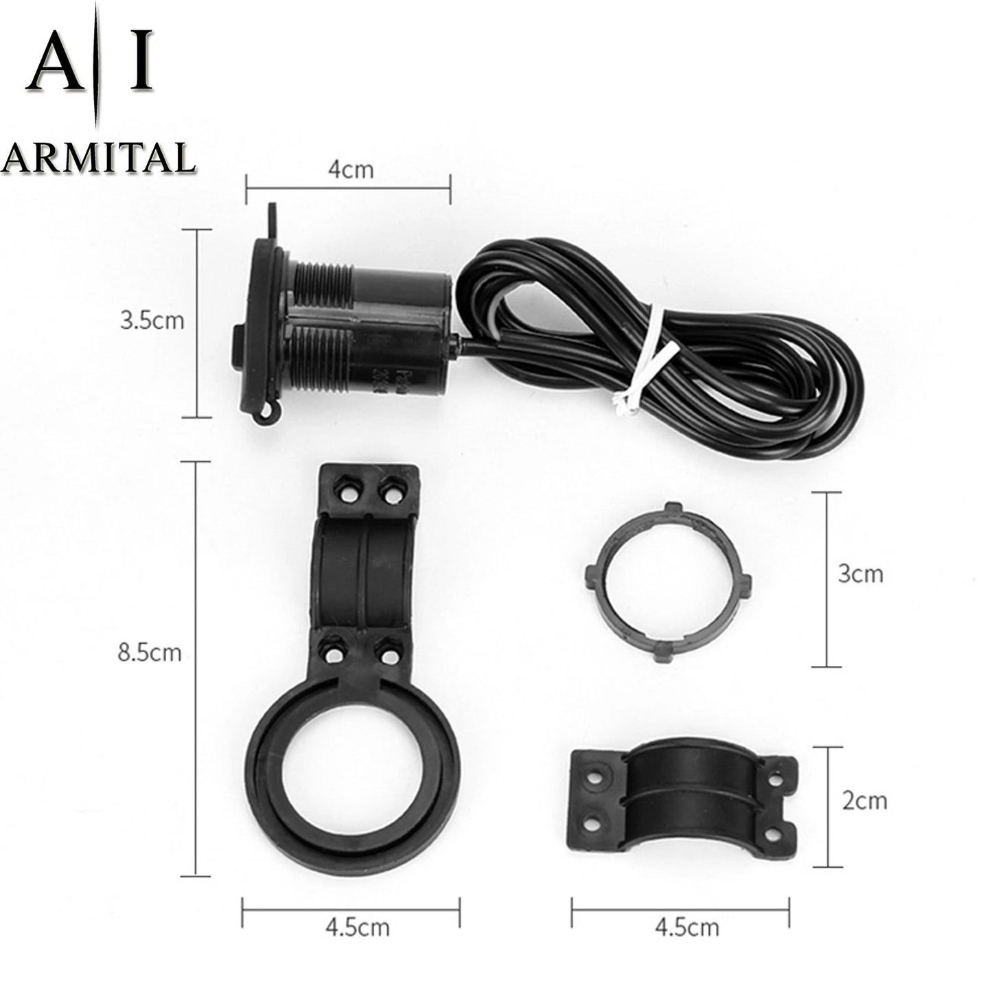 Caricatore USB Moto Universale 12V 24V Impermeabile IP65 Ricarica Rapida con Interruttore ON/OFF per Smartphone e GPS