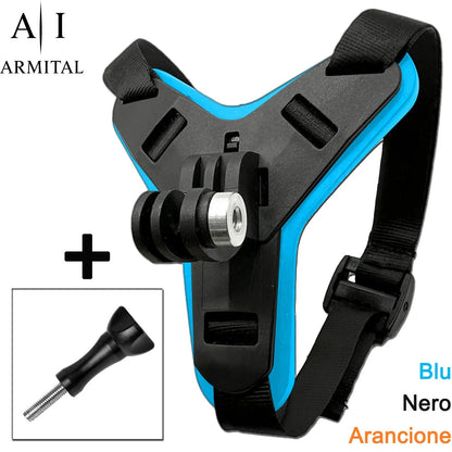Supporto Mentoniera Universale Per Casco Integrale Compatibile Con Action Cam E GoPro Hero - Inquadratura POV Stabile Con Base In Silicone Antiscivolo