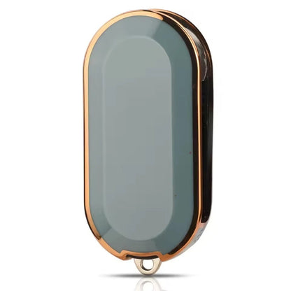 Cover Protettiva In Silicone TPU Per Telecomando Auto Fiat E Lancia - Protezione Antigraffio Guscio Chiave Flessibile Oro