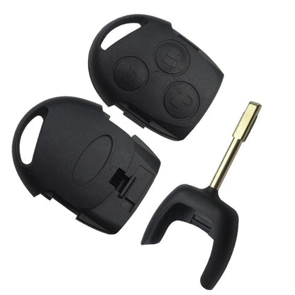 Guscio Cover Chiave Compatibile Per Ford Fiesta Focus Ka Mondeo Transit - Scocca Telecomando 3 Tasti Con Lama Vergine Ricambio Qualità Premium