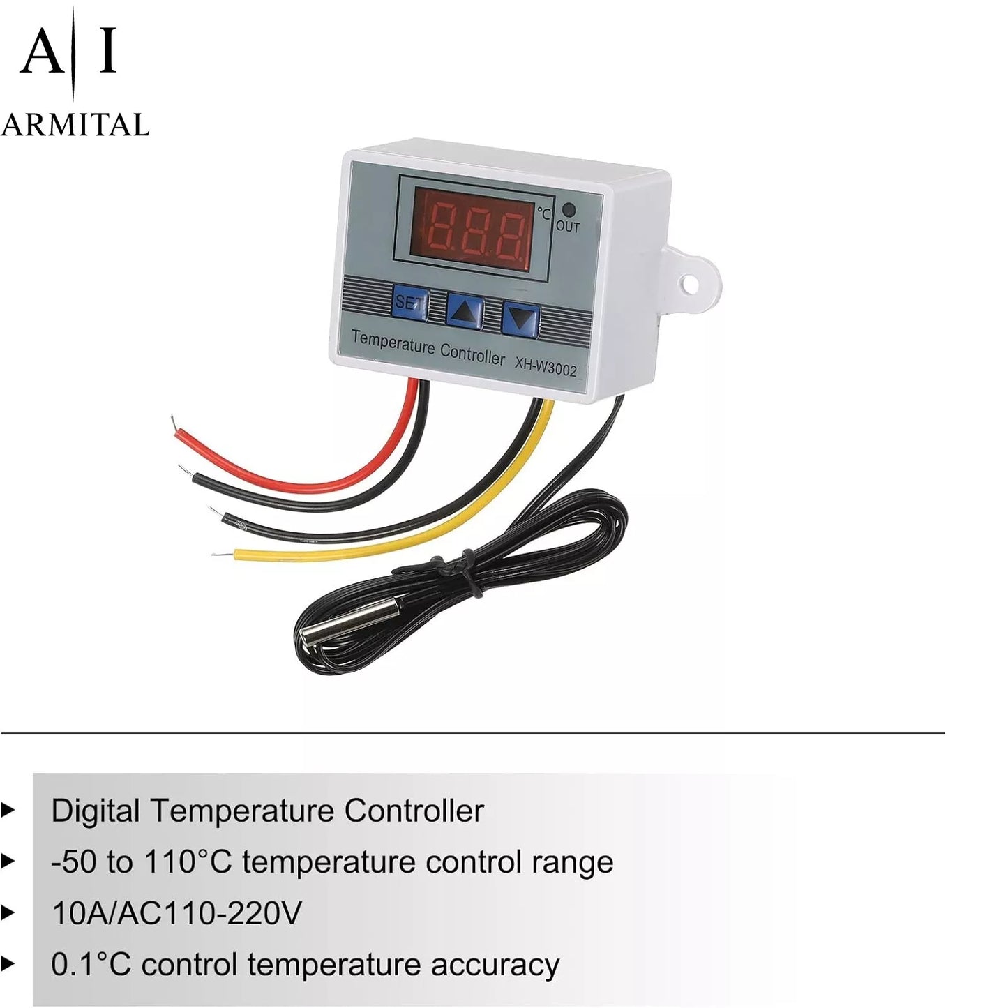 Termostato Digitale XH-W3002 Regolatore Temperatura 220V 1500W con Sonda NTC