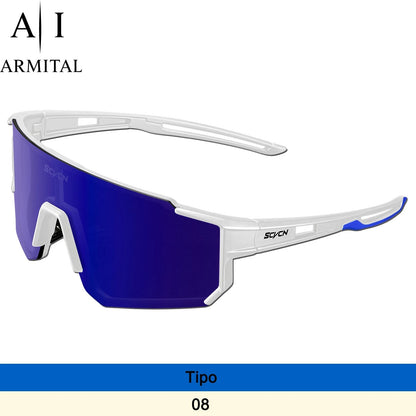 Occhiali da Ciclismo e Sport Outdoor UV400 Lenti HD Antivento in Policarbonato